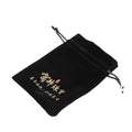 Large Star Pattern Velvet Drawstring Bag Eco-Friendly Black Gift Bag with Gold and Red Logo Printing