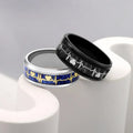 Men's Titanium Steel Carbon Fiber Heartbeat Stainless Steel Ring for Men Women Couple Jewelry