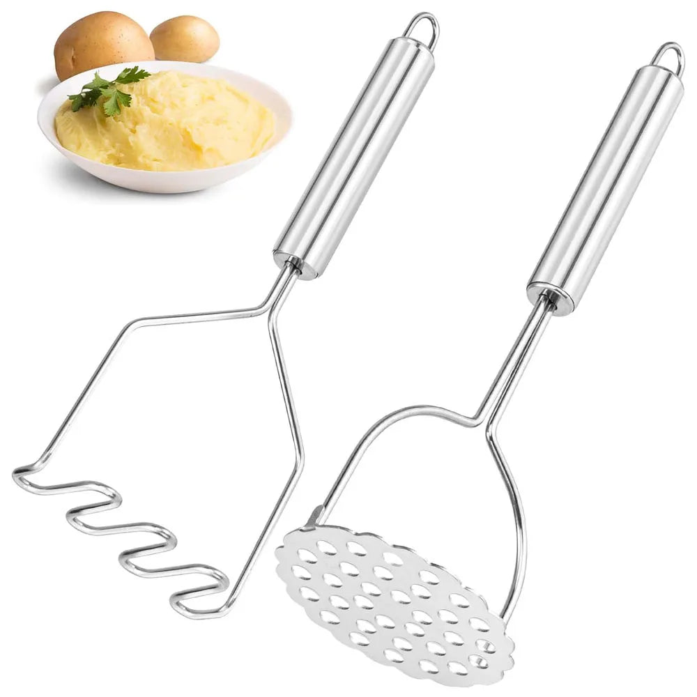 Heavy Duty Metal Food Masher for Avocados Beans Vegetables Potato Ricer Stainless Steel Wire Potato Masher