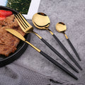 Gold Tableware Stainless Steel Cutlery Set Gold Fork Knives Spoons Dinnerware Set Stainless Steel Cutlery Complete with Tea Fork