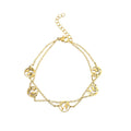 Gold Plated Stainless Steel Double Layer Travel the World Multi Map Charm Bracelet Pendants Trendy Xmas Gift QYRY Unisex