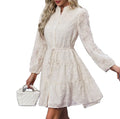 Spring/Summer Hot Selling Women's New Product in Europe and America Jacquard Lace up Skirt Long Sleeved Dress