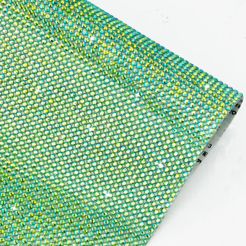 Wholesale AB Resin Self-Adhesive Rhinestone Sheet LT Green Hotfix Diamond Crystal Trim for Wedding Bling for AB Trim