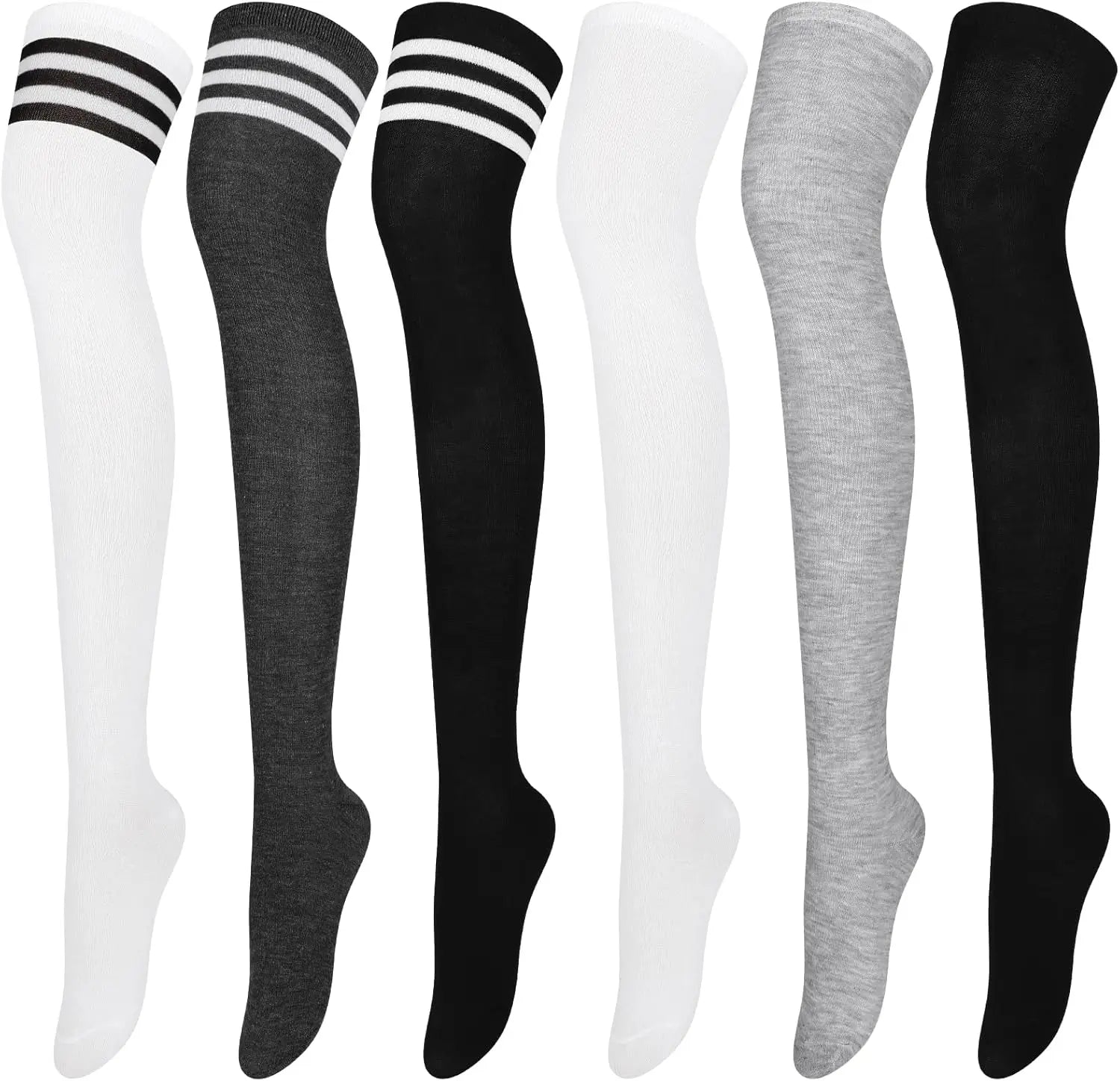 Autumn Breathable Quick Dry Anti-Slip Compression Over-the-Knee Striped Socks Long Knee High Knitted Technique with Body Logo