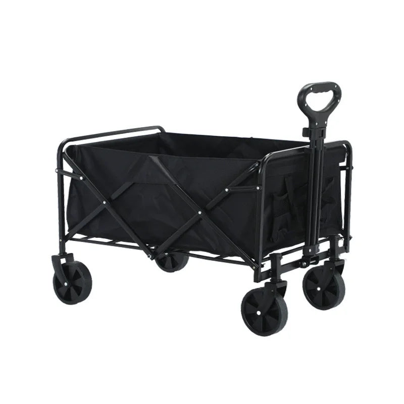 Lightweight Portable Folding Utility Grocery Shopping Wagon Cart with Wheels for Shopping Sports Camping Beach and Garden