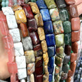 Wholesale 13*18mm Tiger's Eye Stone Lapis Lazuli Rectangle Cube of Loose Beads Natural Stone Beads for Jewelry Making
