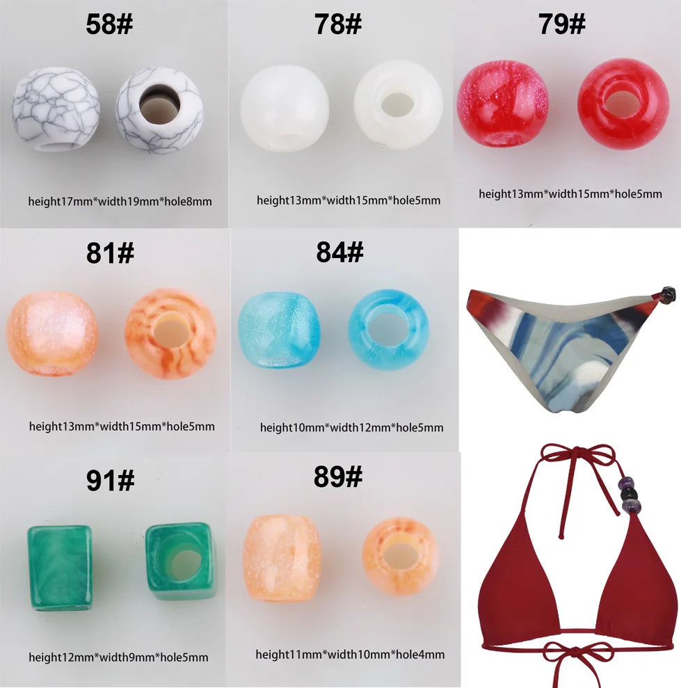 Resin Swimwear Beads Stopper Chlorine Resistant Hand Sewn Beads Beaded Trimming For Swimwear