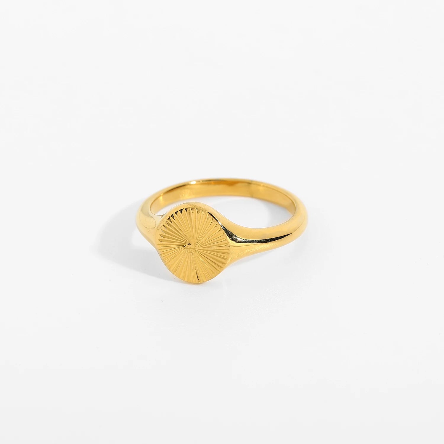 Vintage Design Medallion Stackable Sunbeam Ring Gifts High Polished Sunburst Finger Ring for Girls