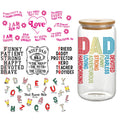 Low Price Custom Uv Stickers Design Adhesive Stickers for Libbey Glass Coffee Cup Iron on Heat Transfer Designs Label