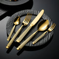 Luxury Roman Column Stainless Steel Cutlery Knife Fork Spoon 5 Pcs Set Western Steak Knife Silverware Cutlery Set