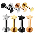 316L Surgical Steel Internally Threaded Labret Studs Heart&Star Top Lip Stud Labret Piercing Tragus Earrings Body Jewelry