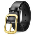 Manufacturer High Quality Custom Logo Adjustable Golden Alloy Pin Buckle Formal Classic Black Brown PU Leather Belts for Men