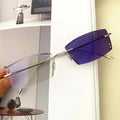 Small Rectangle Rimless Titanium Alloy Rhinestone Silver Gold Lunettes Antireflet Photogray Photochromic Glasses Anti Blue Light