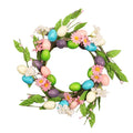 Wholesale Easter Decorative Wreath Colorful Eggs Flowers Artificial Easter Wreath