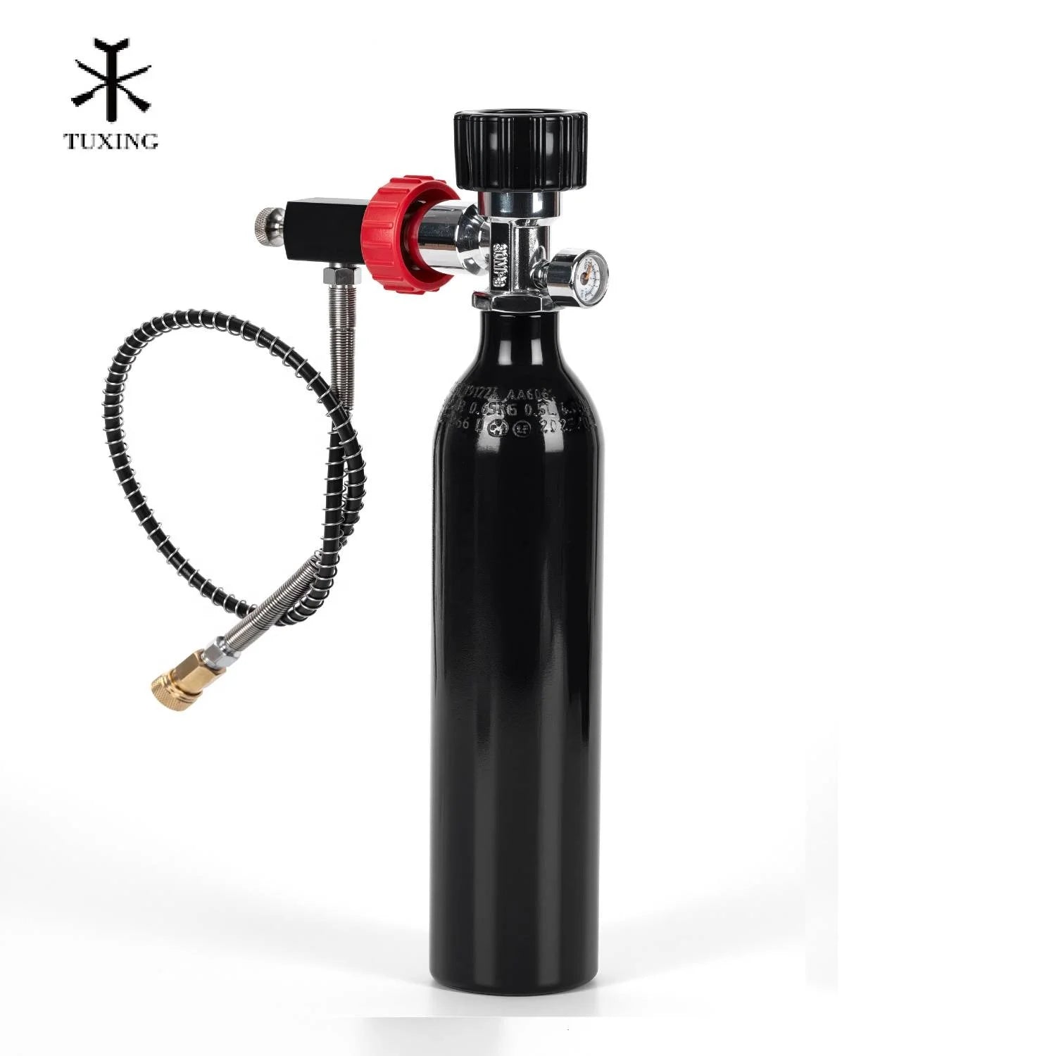 TUXING New Design 0.5L Flat / Round Bottom 3000psi 200bar 20Mpa M18*1.5 Paintball Game Underwater Scuba Dive Aluminum Air Tank