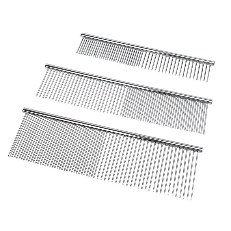 Stainless Steel Metal Dog Comb Cat Grooming Removing Tangled Mats and Massaging Pet Flea Comb