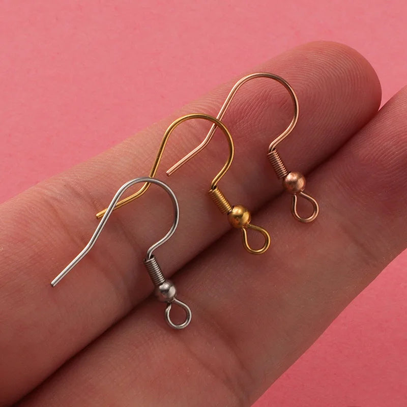 Wholesale Stainless Steel Hypoallergenic Diy Accessories Beads Hook Ear Wire Hook for Jewelry Making