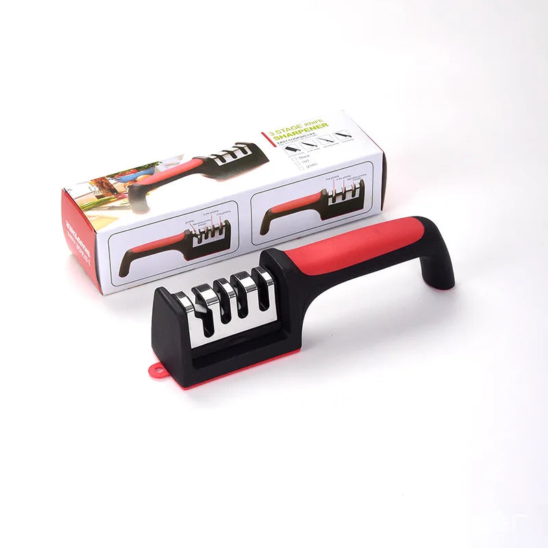 New Knife Sharpener 4-Slot Quality Kitchen Knife Accessories Manual Fixed-Angle Sharpening Scissors Tool