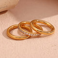 Guarantee Dreamshow Gold Plated Jewelry Zircon Stacking Ring Set Waterproof Tarnish Free Jewelry Stainless Steel Signet Rings