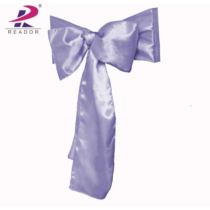 Reador Wholesale Home Textiles Wedding Banquet Satin Chair Sashes 100% Polyester Customized Colors Reusable Durable Chair