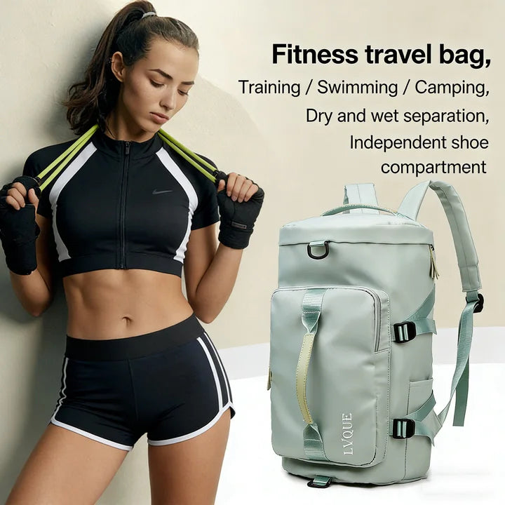 Large Capacity Unisex Duffel Gym Bag with Shoe Compartment Fashionable Multi-Functional Sports Travel Backpack for Men Women