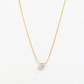 Joolim Waterproof 18K Gold Plated Round Zirconia Heart Pendant Tiny Dainty Chain Necklace Stainless Steel Fashion Jewelry
