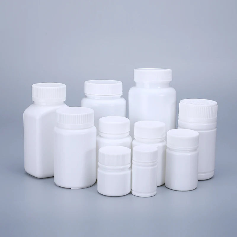 HDPE Bottle for Pill Capsules Vitamin Empty White Solid Medicine Bottle