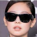 2026Personality Gradient Shade Small Frame Punk Dark Brown Trendy Shades Polygon Rice Nail Toad Shaped Flat Sunglasses for Women
