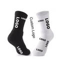 Jacquard White Black Men Custom Sport Socks Custom Design Logo Embroidered Adult Casual Customized Knitted Cotton Socks