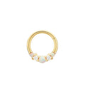 ROXI S925 Sterling Silver Opal Inlaid Diamond Cartilage Piercing Ear Loop Ear Buckle Jewelry 11mm
