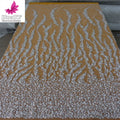 HY2755 Romantic High Density 3d Bubble Bead Flower White Lace Fabric Bridal Gown Textile 100 Polyester Lace Fabric
