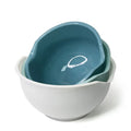 Sky Blue Nesting  3 Piece Plastic Mixing Bowls Set for Salad and Baking