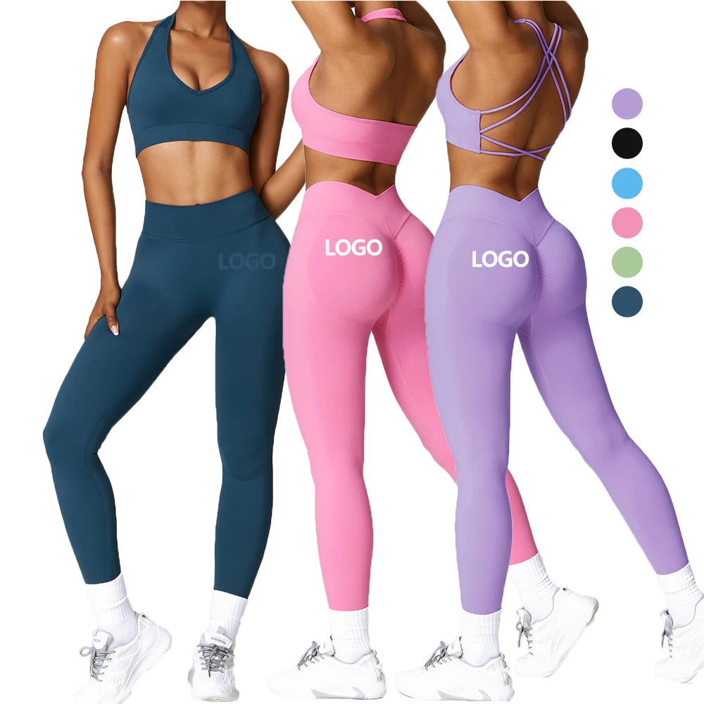 Joyyoung Workout Sets for Women Yoga Suit Fitness Women Activewear Sports Running Yoga Leggings Gym Sets