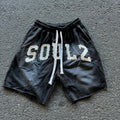 US Free Tax Custom Vintage Distressed Embroidery Streetwear Summer French Terry Sweat Acid Wash Shorts Men