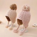 WD-A549  Toddler Baby Fleece Ear Protection Hat New Winter Baby Girls Knitted Hat 6-24M