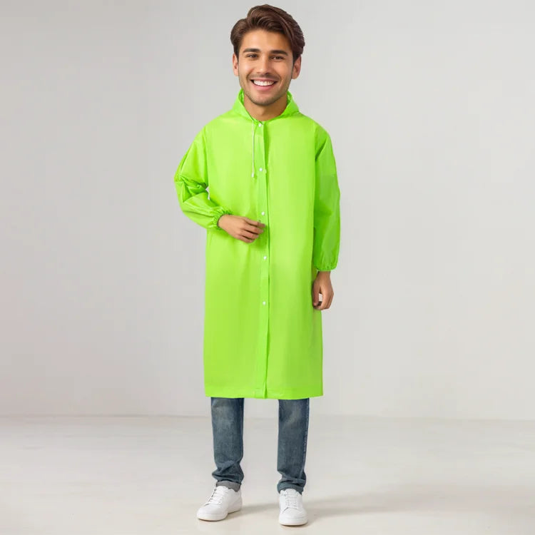 Anti-Fog Clear Raincoat for Heavy Rainstorms EVA Material with Hood Customized Sizes for Adults