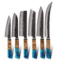 Hot Selas Japanese Knife Set 6 Pcs Damascus VG 10 Steel Kitchen Knife Set Chef Knife Set with Resin Stabilized Wood Handle