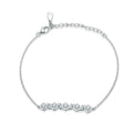 Hot Sale Silver Plated Link Chain Bracelet for Girls Geometric Stud Earrings for Parties Engagements Featuring Zircon Gemstones