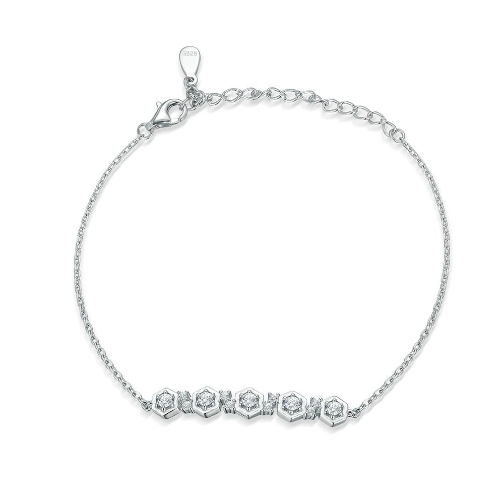 Hot Sale Silver Plated Link Chain Bracelet for Girls Geometric Stud Earrings for Parties Engagements Featuring Zircon Gemstones
