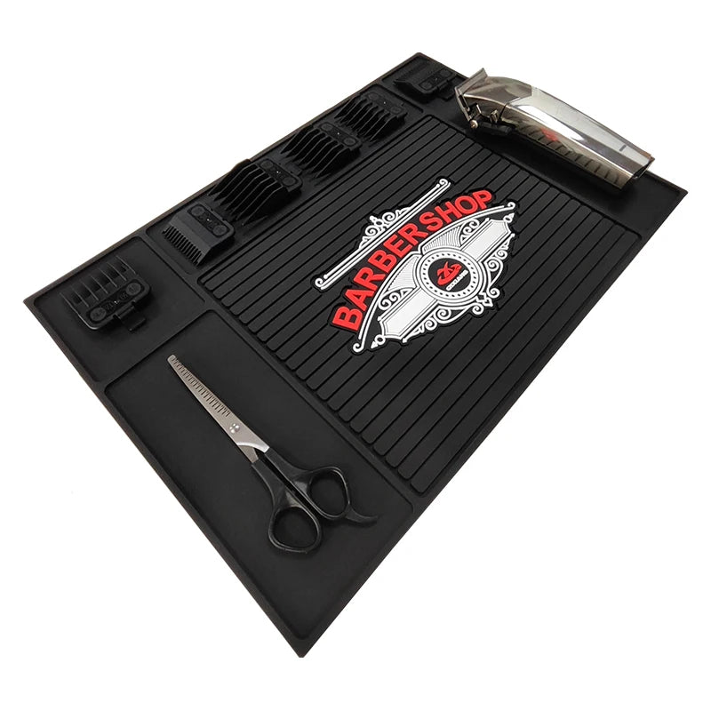 Factory Barber Mat PVC Hairdressing Tools Pad Scissors Barber Mat Salon Desktop Storage Nonslip Pad Custom Magnetic Barber Mat