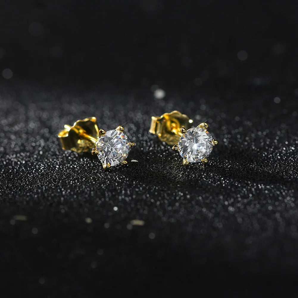 BLZE07 RINNTIN New Arrival 925 Sterling Silver Stud Earrings Hypoallergenic 8A Premium Cubic Zirconia CZ Earrings Women