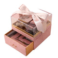 BSCI Factory Clear Acrylic Rose Flower Box With a Drawer for Chocolate Wedding Flower Jewelry Gift Box