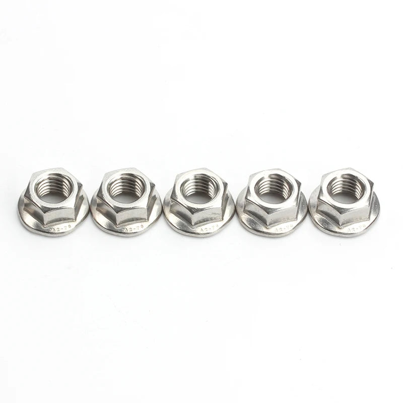 DIN6923 M12 304 Stainless Steel A2-70 Passivation Hexagon Flange Nuts