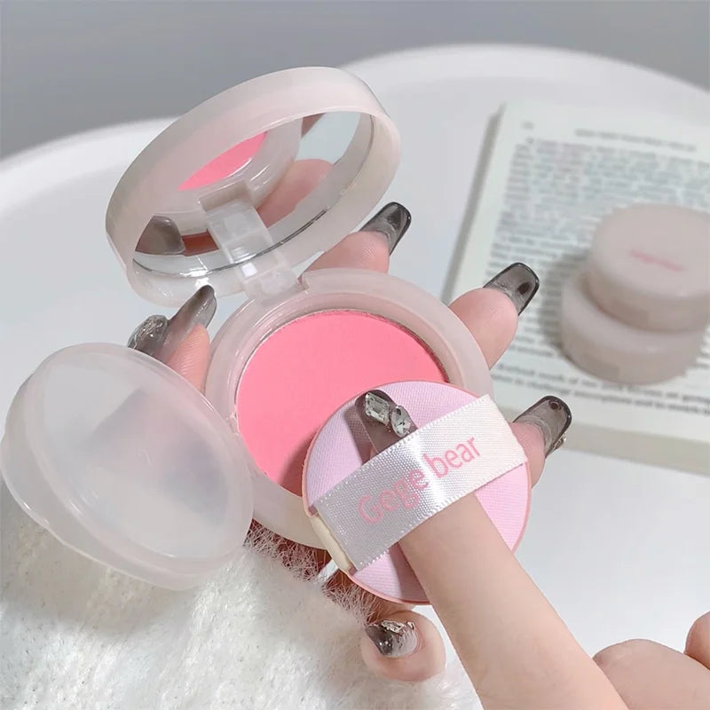 Customized Logo Waterproof Blusher Vegan Heart Shape Single Matte and Glitter Blush Private Label Makeup Palette