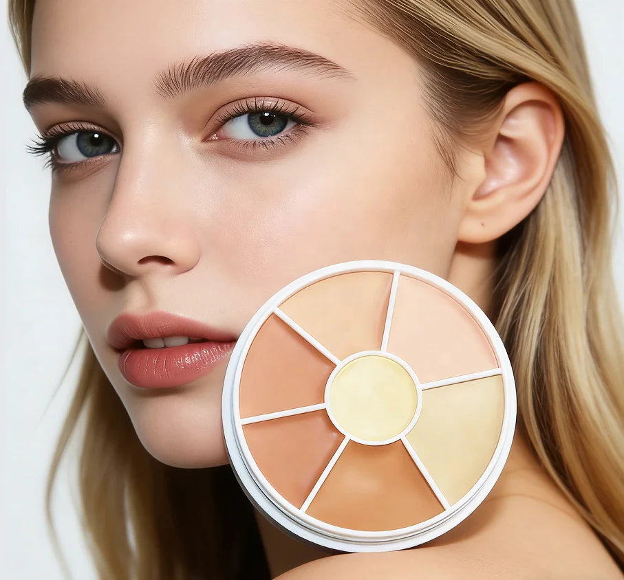 Private Label Cream Concealer Palette Foundation for Women and Girls to Correct Dark Circles Freckles Face Makeup Application