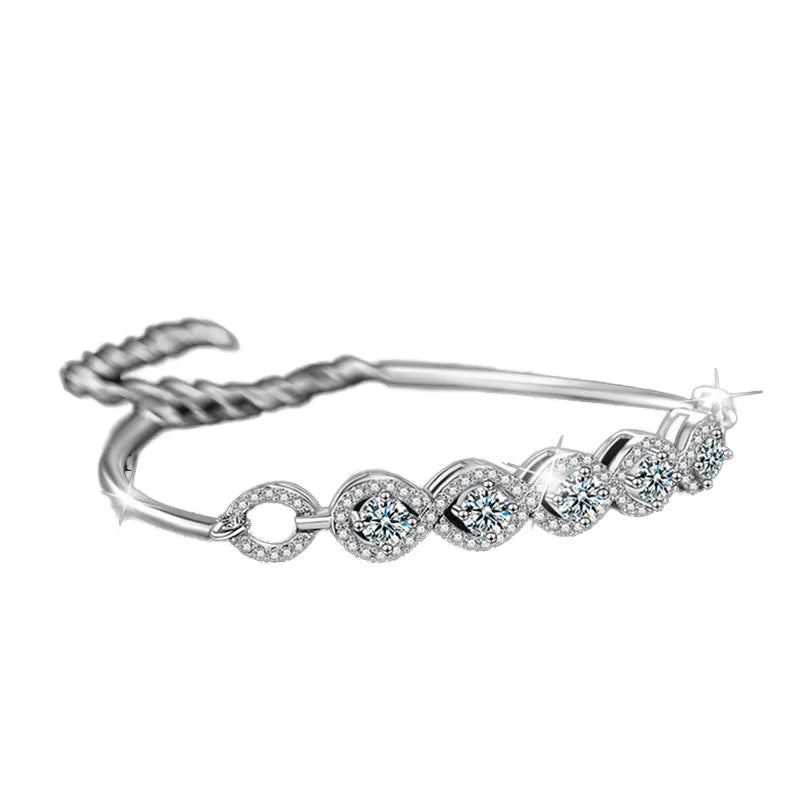 Elegant and Durable S925 Sterling Silver Moissanite Adjustable Bracelet Elegant and Durable Jewelry