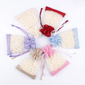 Creative Organza Stitching Burlap Drawstring Bag Multi Color Jewelry Gift Storage Burlap Bags in Stock