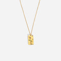 Vintage 18K Gold Plated Stainless Steel Colorful Zircon Hammer Square Pendant Necklace for Women Tarnish Free