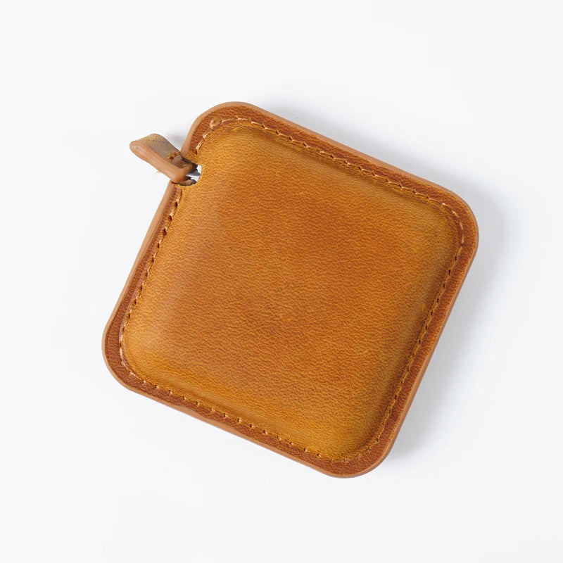 150cm/60 Inch Crazy Horse Genuine Leather Handmade Double Scale Mini Retractable Tape Measure Promotional Tool Trendy Brand