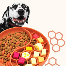 New Anxiety Relief Slow Feeder Dog Bowls Silicone Pet Food Bowls with Suction Cups for Small Medium Breed